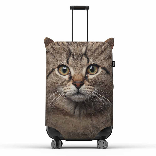 Cat Suitcase Cover by Pikkii over white background