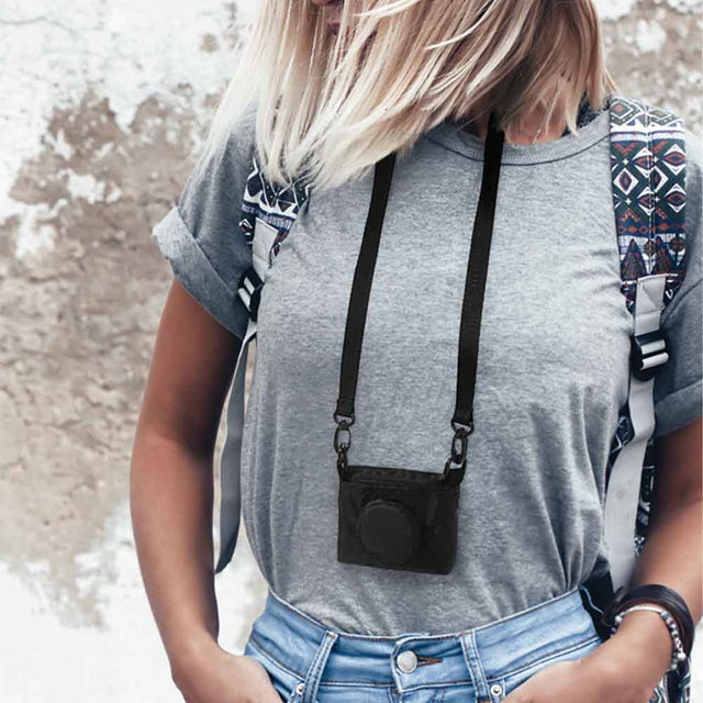 Woman Wearing Camera Eco Reusable Shopping Bag by Pikkii