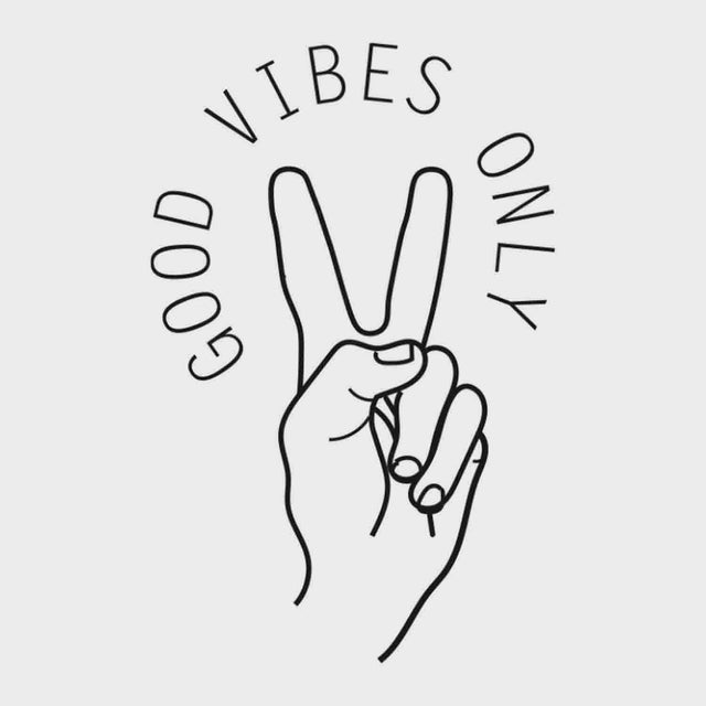 Good vibes only peace sign mirror window vinyl decal sticker