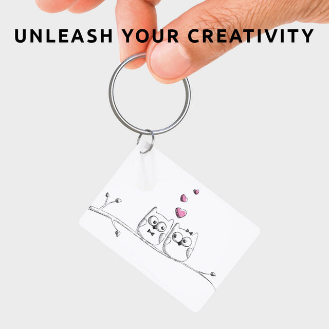 Piikkii Kids Drawing Shrink keyring Kit hand holding personalised drawing of two howls in love unleash your creativity