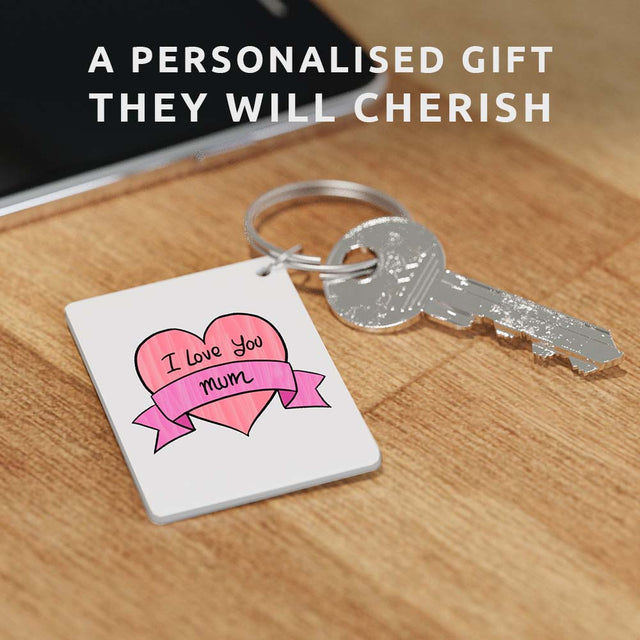 Piikkii Kids Drawing Shrink keyring Kit Ilove you mom personalised message drawing  keyring on wooden table with message a personalised gift they will cherish