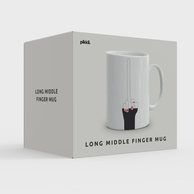 Long Middle Finger Mug Gift Box Packaging Front