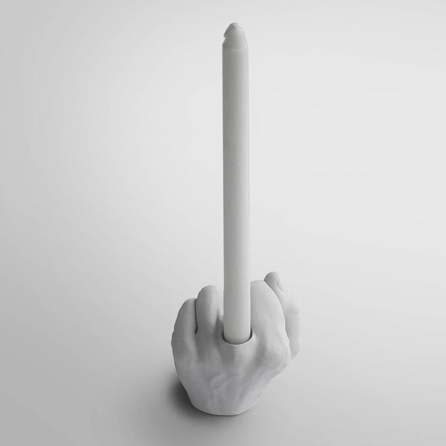 Pikkii Middle Finger Candle Holder on White background 