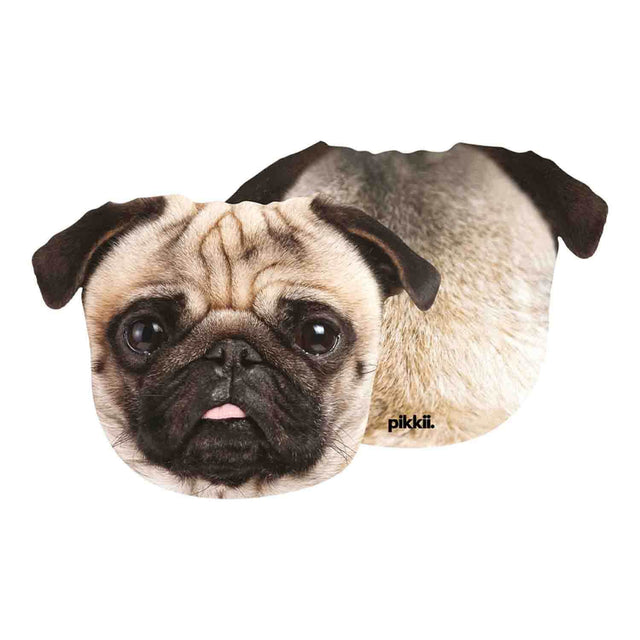 Pikkii Pug Fun Microfiber cloth front and back on white background