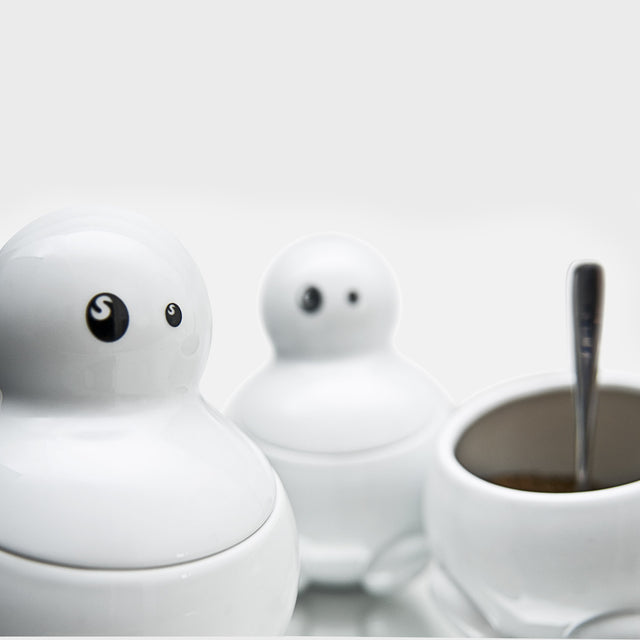 White Ceramic Storage Jar Characters by THABTO and Pikkii
