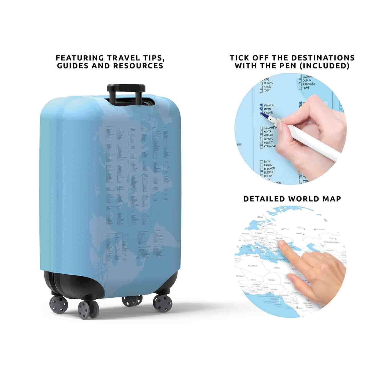 Travel store log suitcases